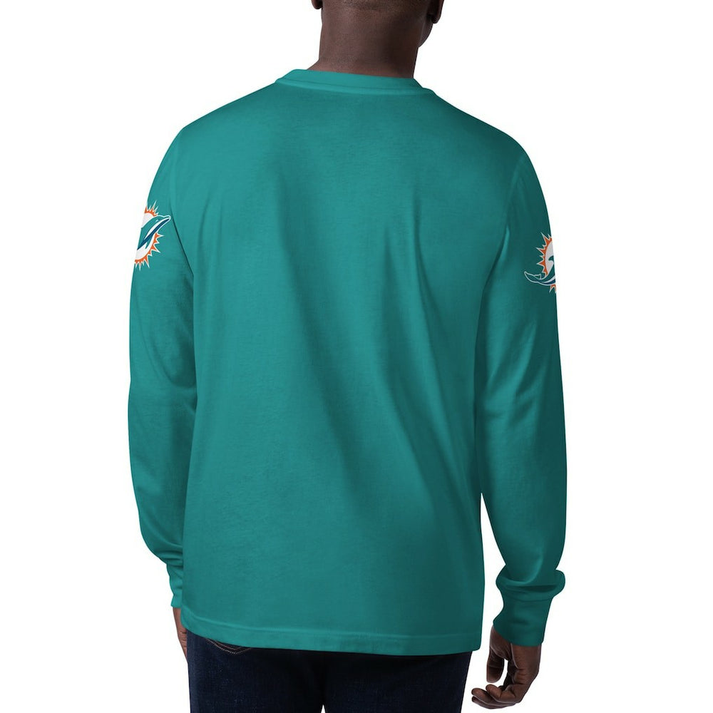Miami Dolphins Starter Clutch Hit Long Sleeve T-Shirt - Aqua - NFL