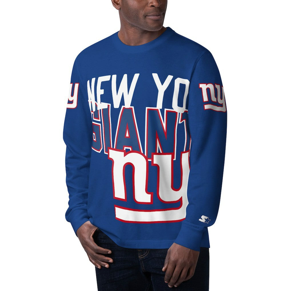 New York Giants Starter Clutch Hit Long Sleeve T-Shirt - Royal - NFL