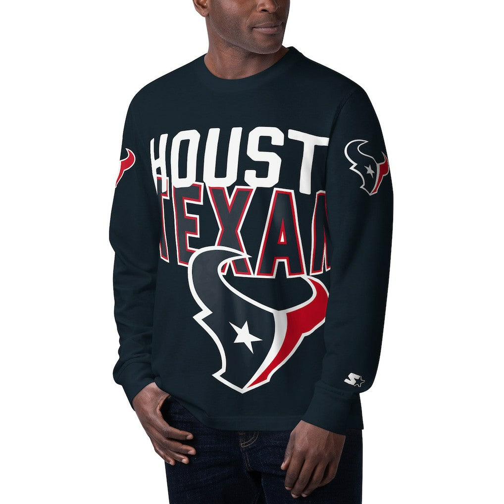 Houston Texans Starter Clutch Hit Long Sleeve T-Shirt - Navy - NFL