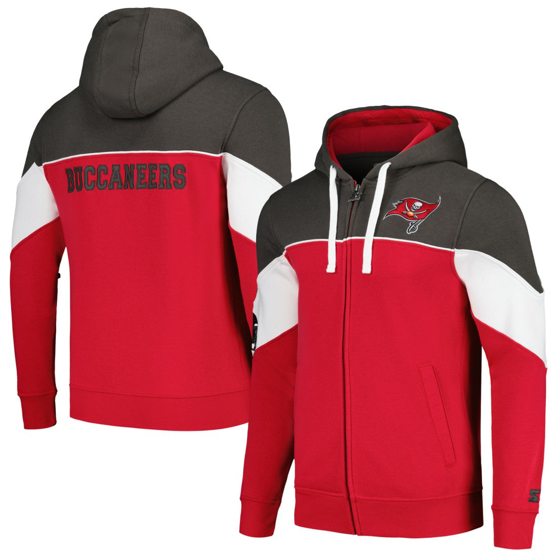 Tampa Bay Buccaneers Starter Running Back Full-Zip Hoodie - Red/Pewter - NFL