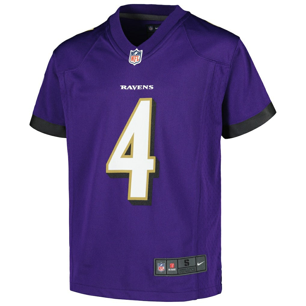 Zay Flowers Baltimore Ravens Youth Game Jersey - Purple - Nike