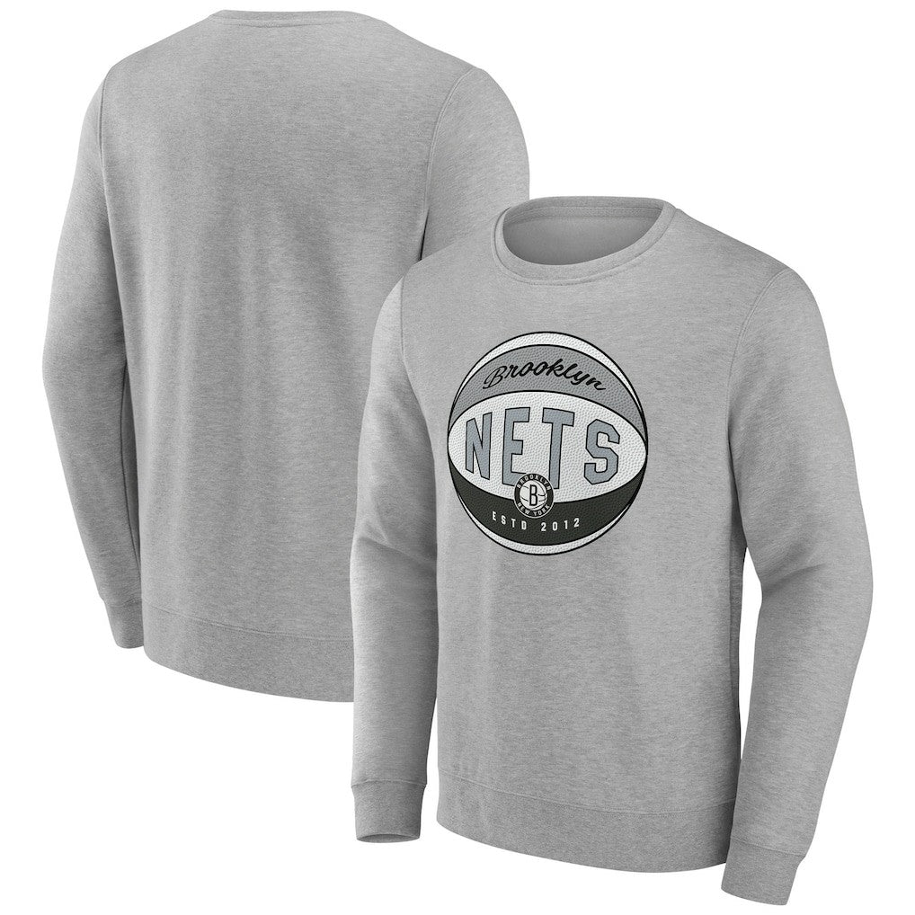 Brooklyn Nets Hard Color Pullover Sweatshirt Gray
