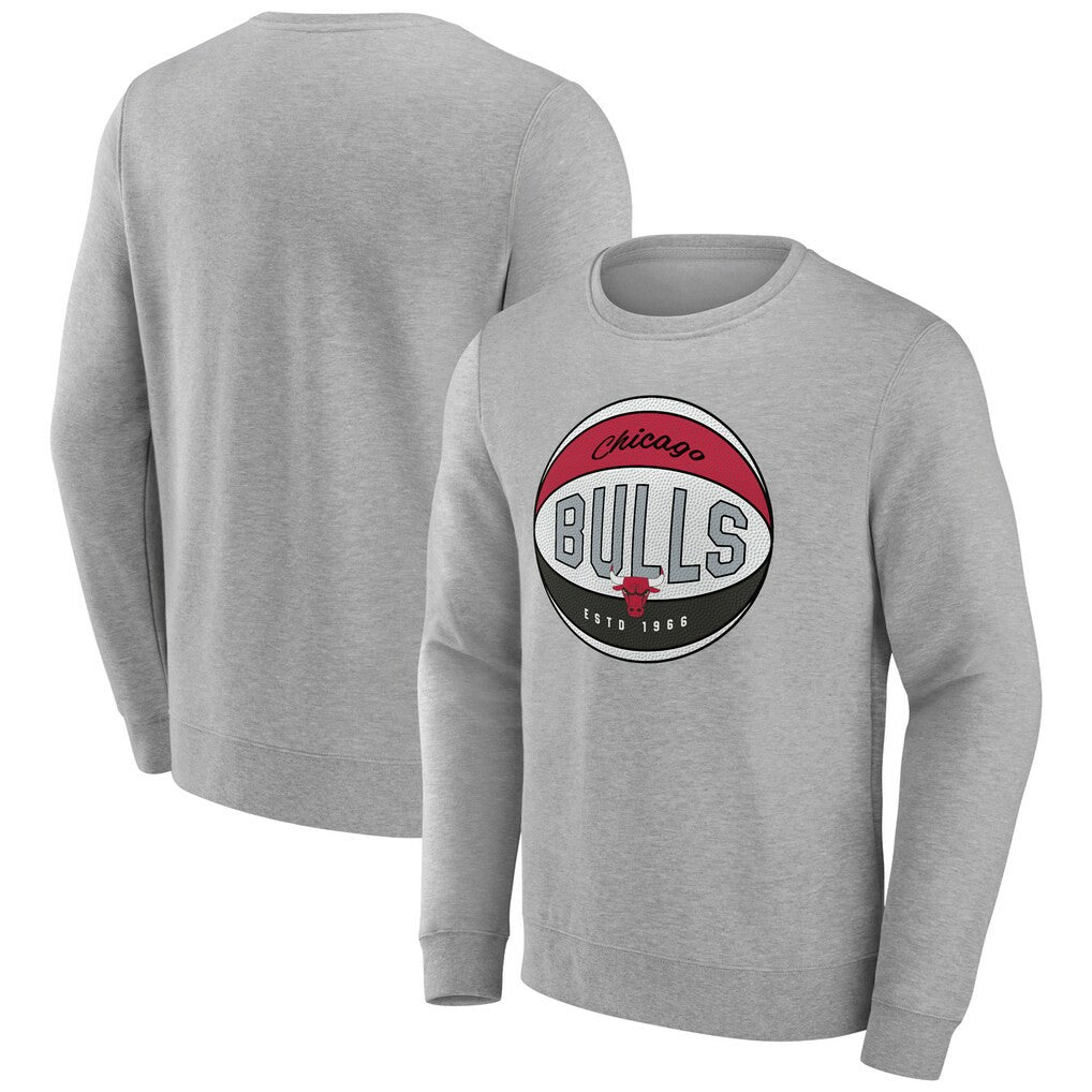 Chicago Bulls Hard Color Pullover Sweatshirt Gray