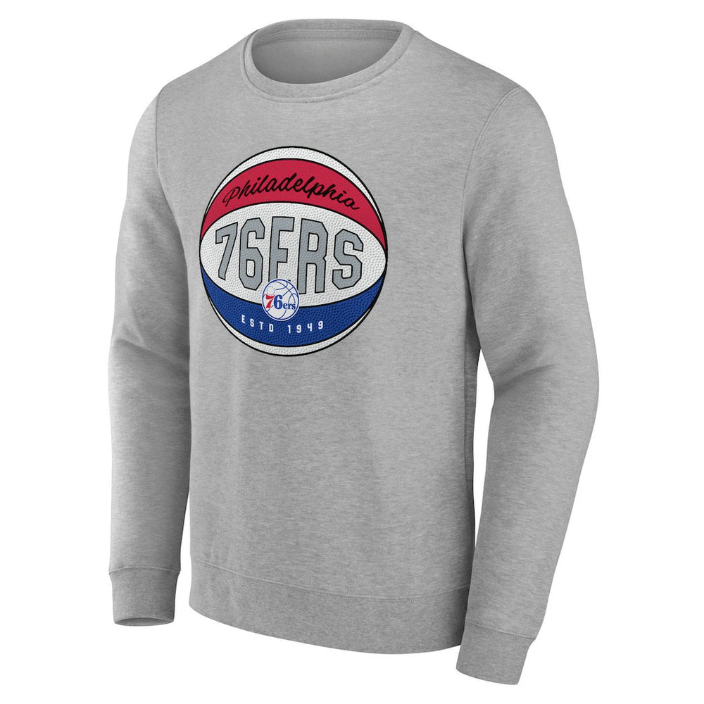 Philadelphia 76ers Hard Color Pullover Sweatshirt Gray