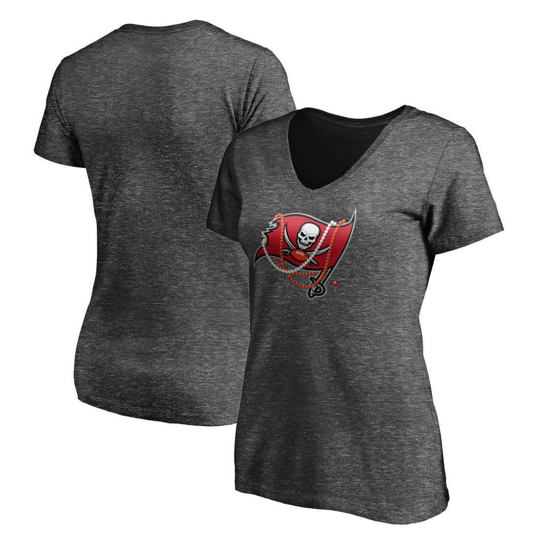 Tampa Bay Buccaneers Women's Hometown Collection Flag V-Neck T-Shirt - Charcoal - NFL