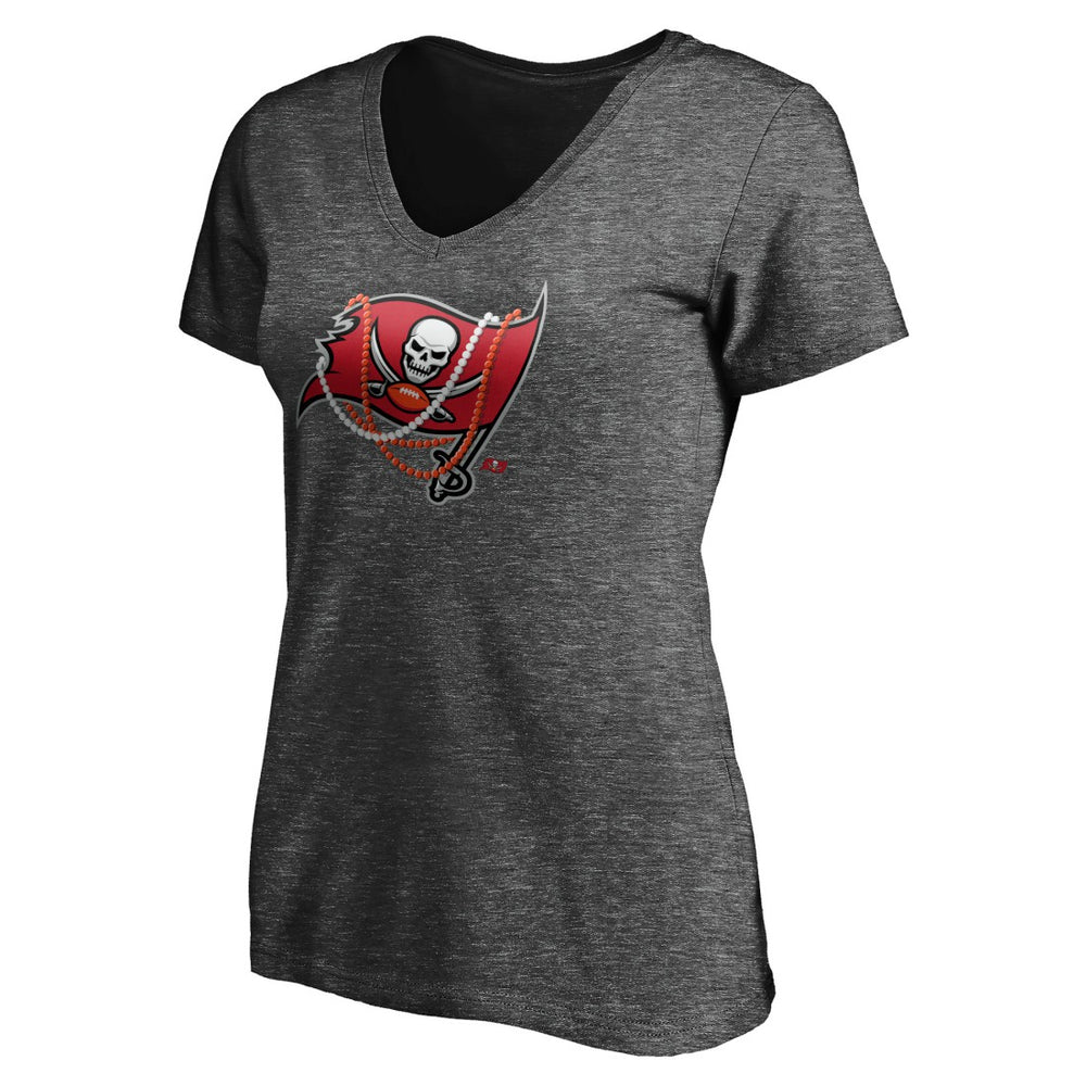 Tampa Bay Buccaneers Women's Hometown Collection Flag V-Neck T-Shirt - Charcoal - NFL