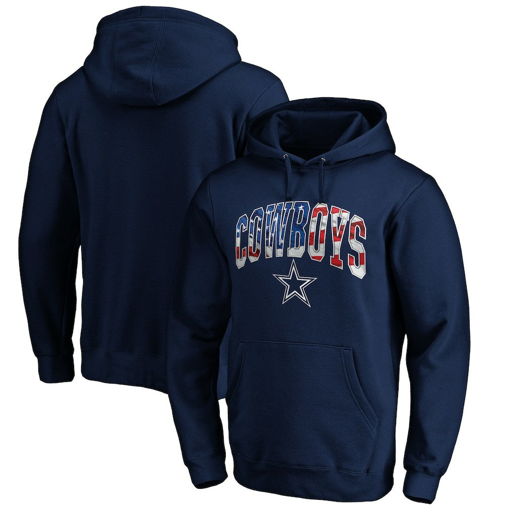 Dallas Cowboys Banner Wave Pullover Hoodie - Navy - NFL
