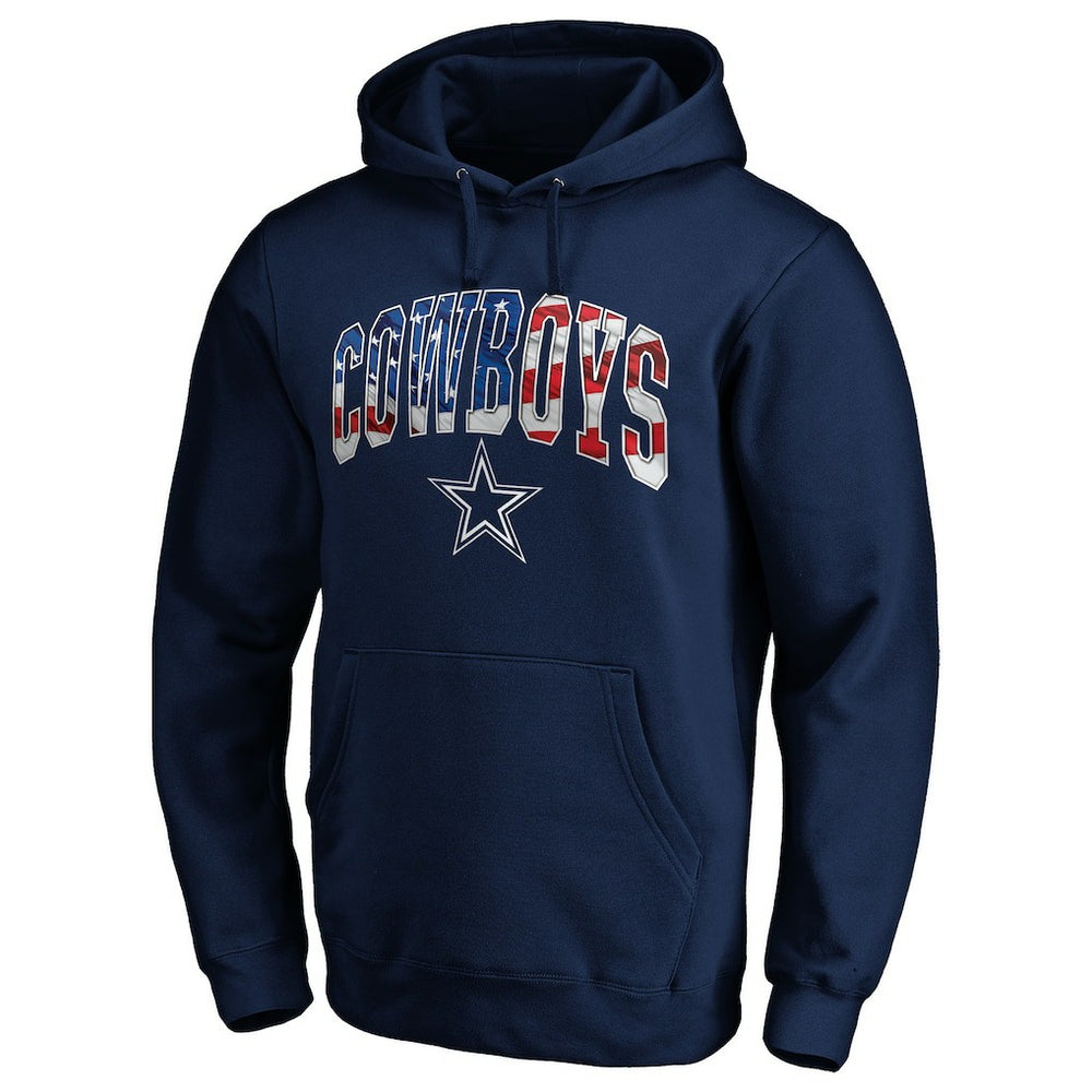 Dallas Cowboys Banner Wave Pullover Hoodie - Navy - NFL