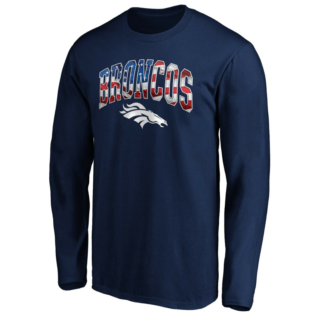 Denver Broncos Banner Wave Long Sleeve T-Shirt - Navy - NFL