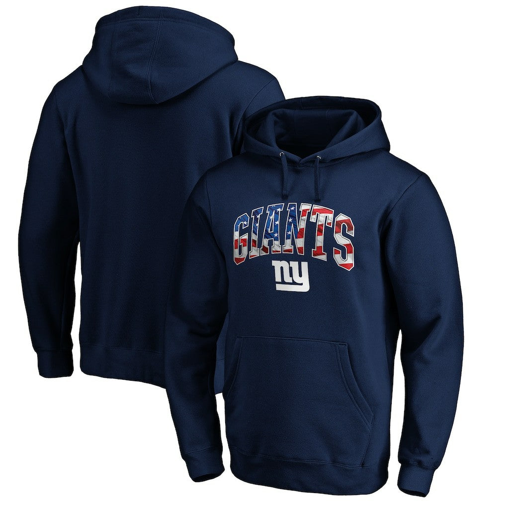 New York Giants Banner Wave Pullover Hoodie - Navy - NFL