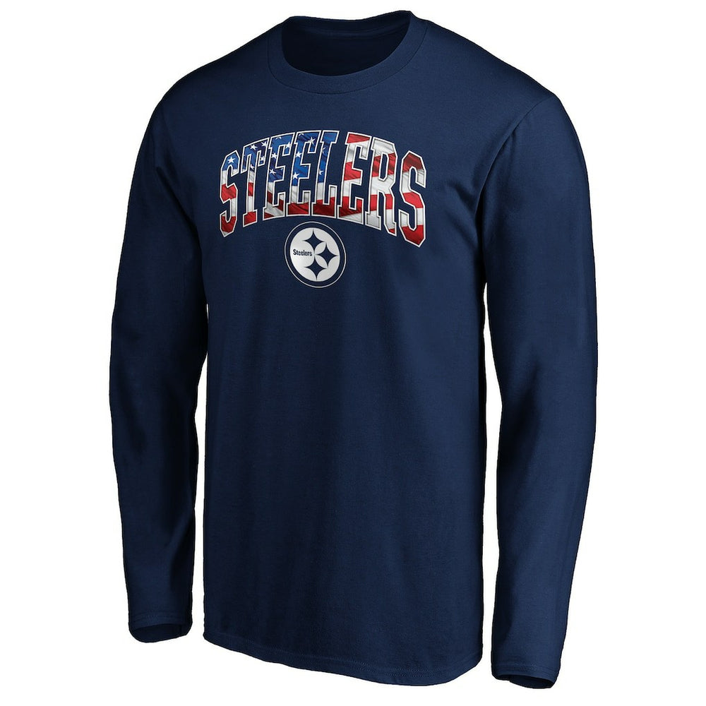 Pittsburgh Steelers Banner Wave Long Sleeve T-Shirt - Navy - NFL