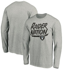Las Vegas Raiders Hometown Collection Raider Nation Long Sleeve T-Shirt - Gray - NFL