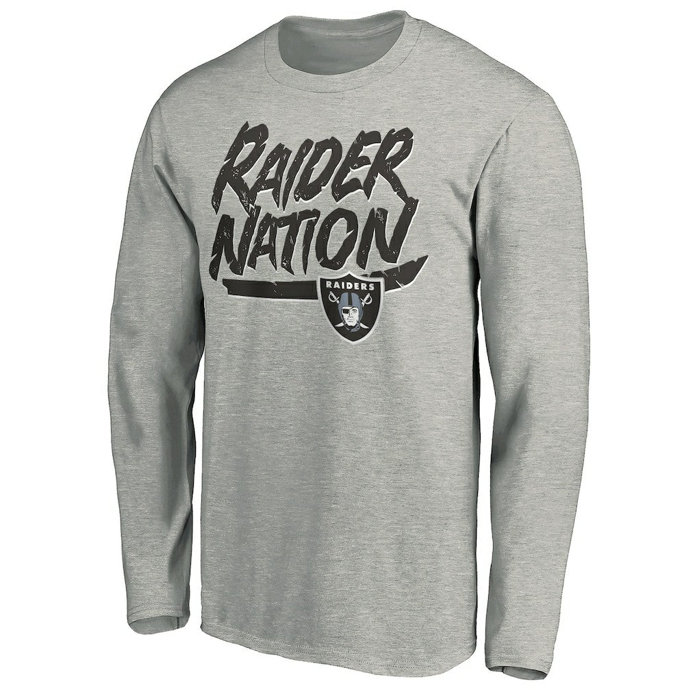 Las Vegas Raiders Hometown Collection Raider Nation Long Sleeve T-Shirt - Gray - NFL
