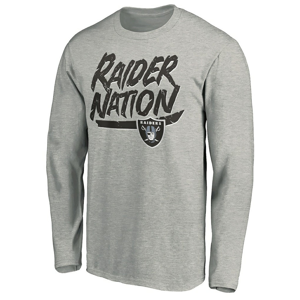 Las Vegas Raiders Hometown Collection Raider Nation Long Sleeve T-Shirt - Gray - NFL