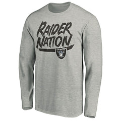 Las Vegas Raiders Hometown Collection Raider Nation Long Sleeve T-Shirt - Gray - NFL