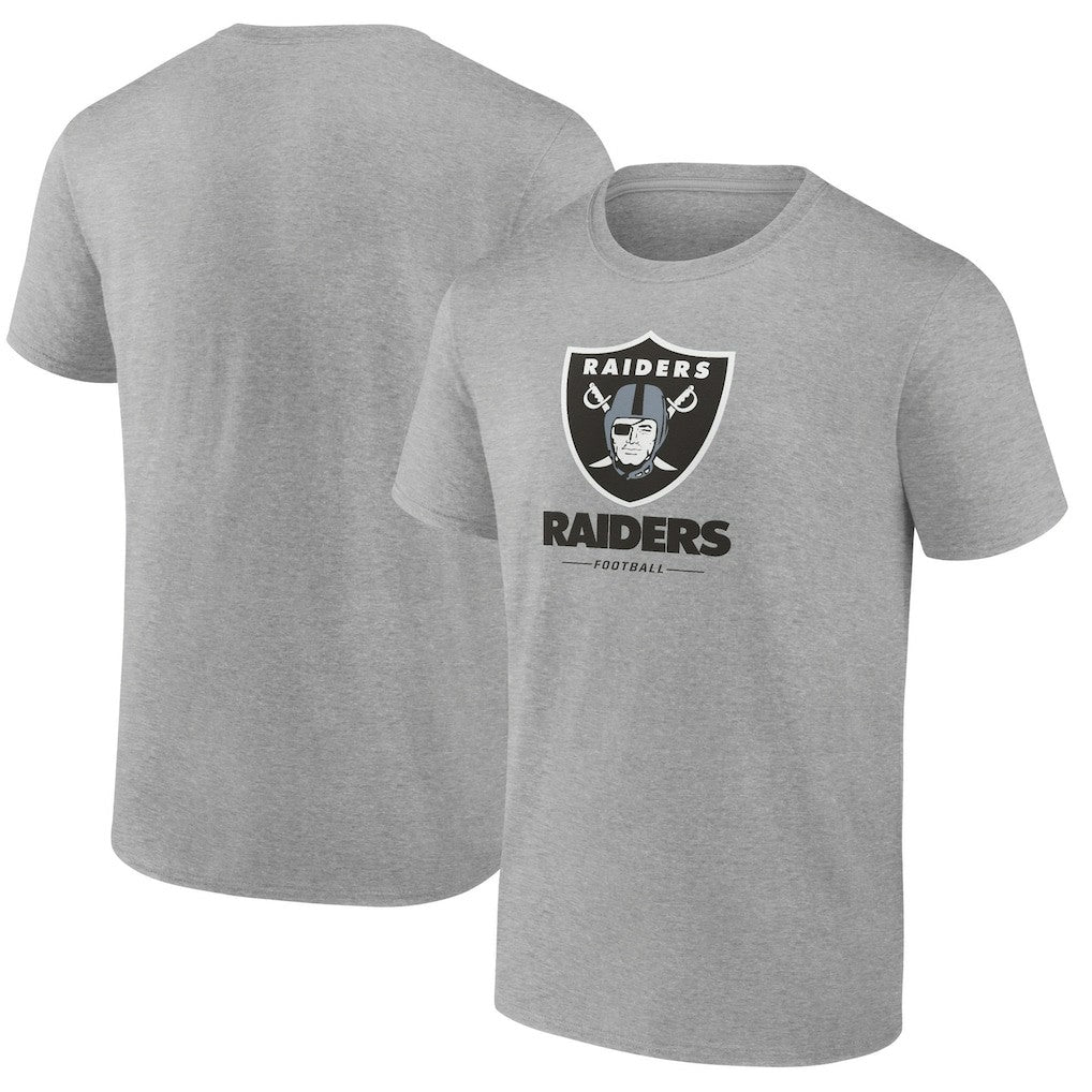 Las Vegas Raiders Team Lockup T-Shirt - Heather Gray - NFL