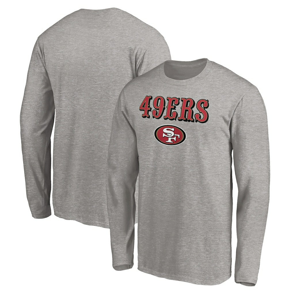 San Francisco 49ers Team Lockup Long Sleeve T-Shirt - Gray - NFL