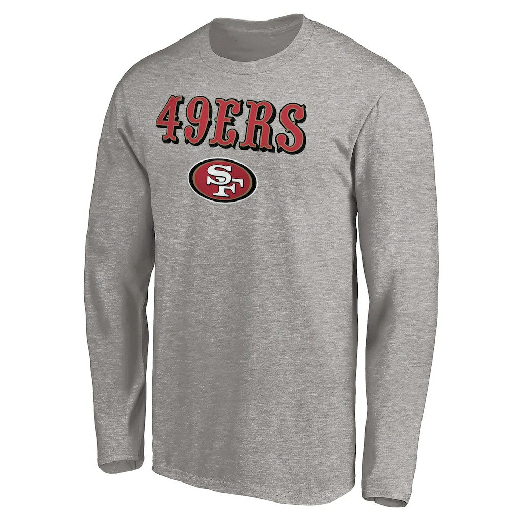 San Francisco 49ers Team Lockup Long Sleeve T-Shirt - Gray - NFL