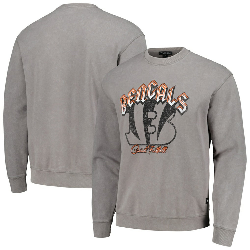 Cincinnati Bengals The Wild Collective Unisex Distressed Pullover Sweatshirt - Gray - NFL