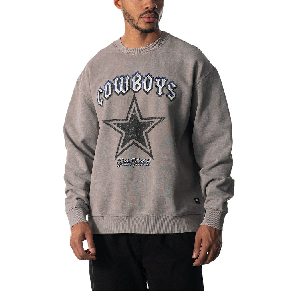 Dallas Cowboys The Wild Collective Unisex Distressed Pullover Sweatshirt - Gray - NFL