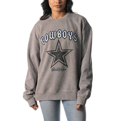 Dallas Cowboys The Wild Collective Unisex Distressed Pullover Sweatshirt - Gray - NFL