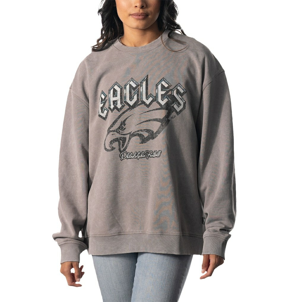 Philadelphia Eagles The Wild Collective Unisex Distressed Pullover Sweatshirt - Gray - NFL