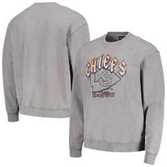 Kansas City Chiefs The Wild Collective Unisex Distressed Pullover Sweatshirt - Gray - NFL