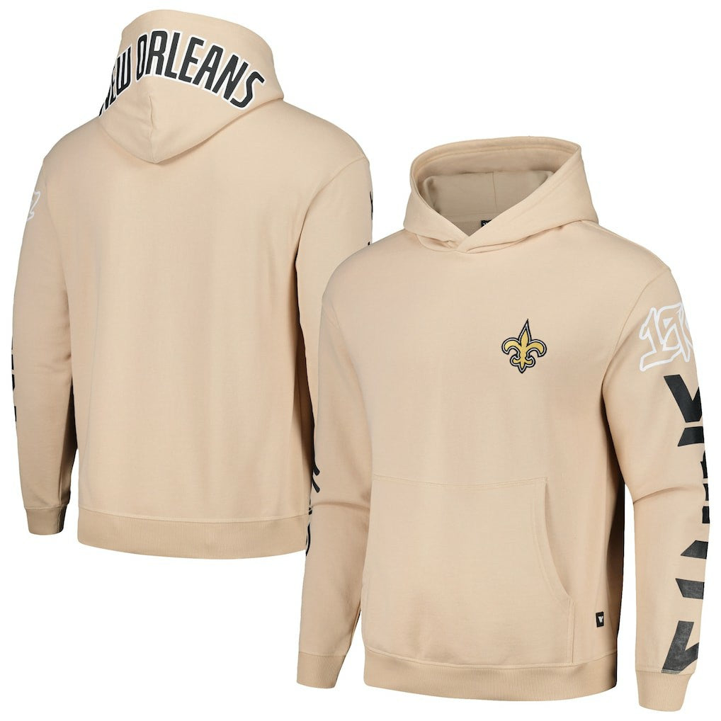 New Orleans Saints The Wild Collective Unisex Heavy Block Pullover Hoodie - Cream - NFL