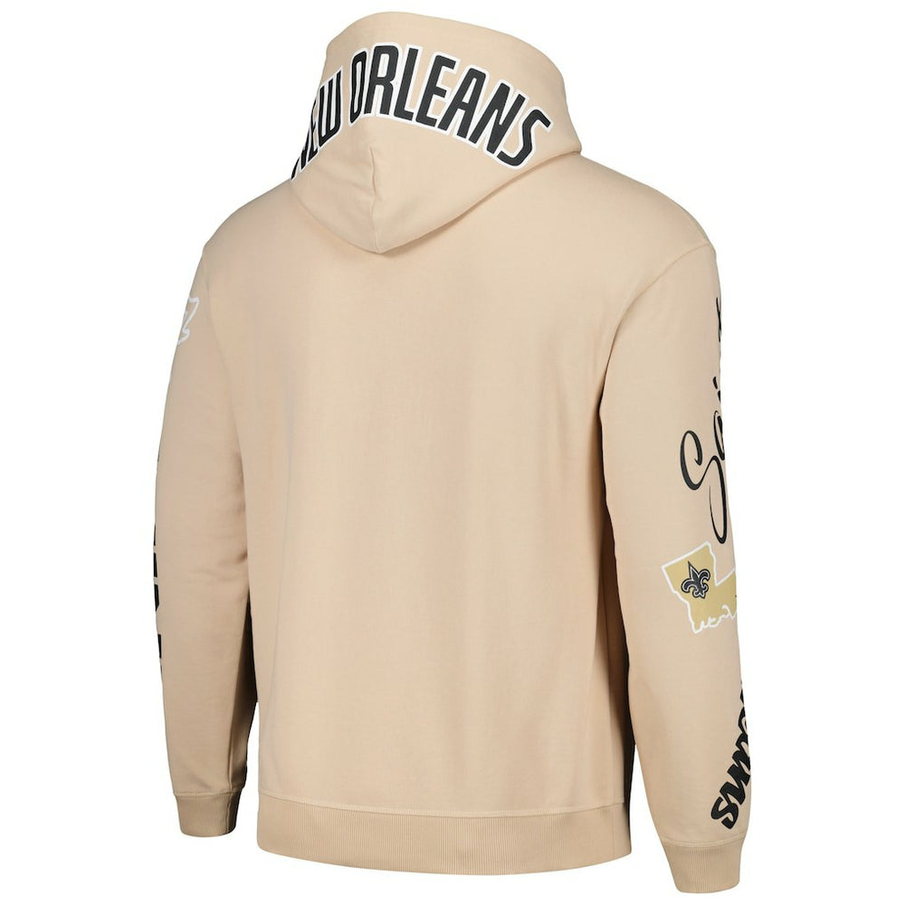 New Orleans Saints The Wild Collective Unisex Heavy Block Pullover Hoodie - Cream - NFL