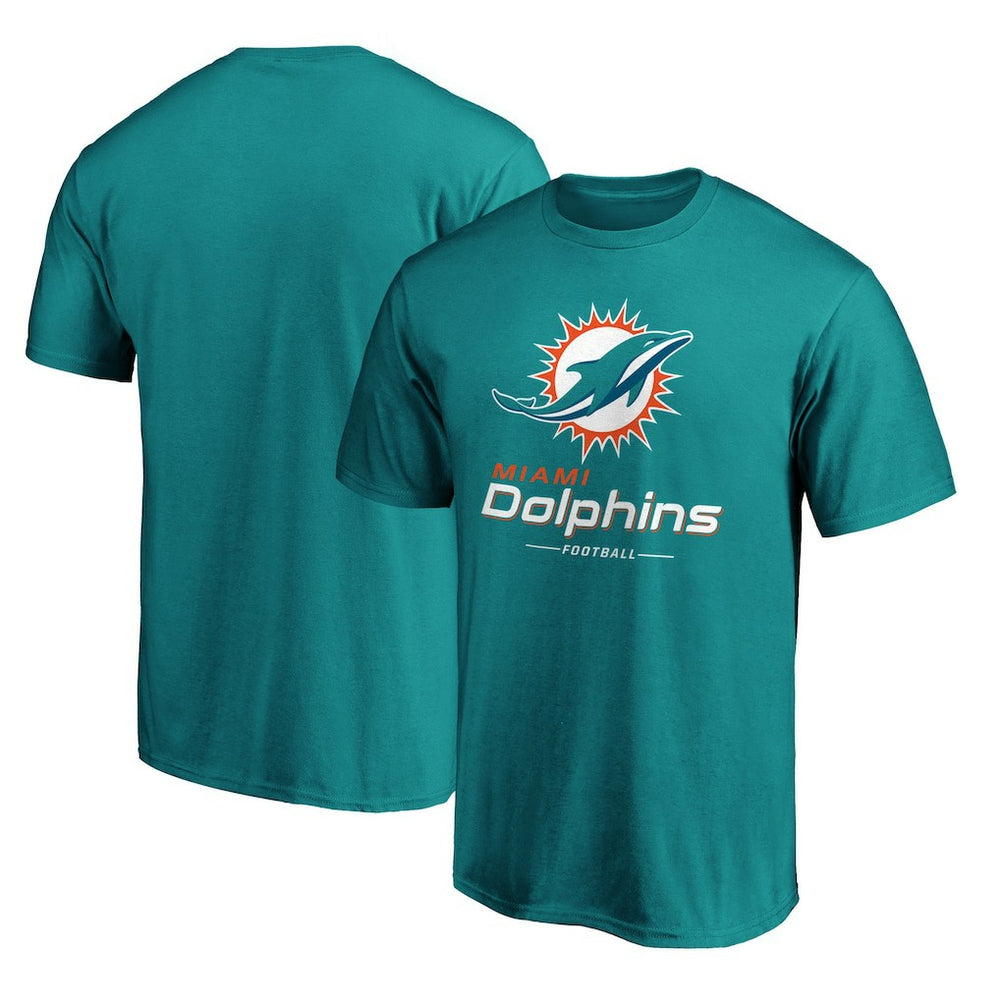 Miami Dolphins Team Lockup T-Shirt - Aqua - NFL