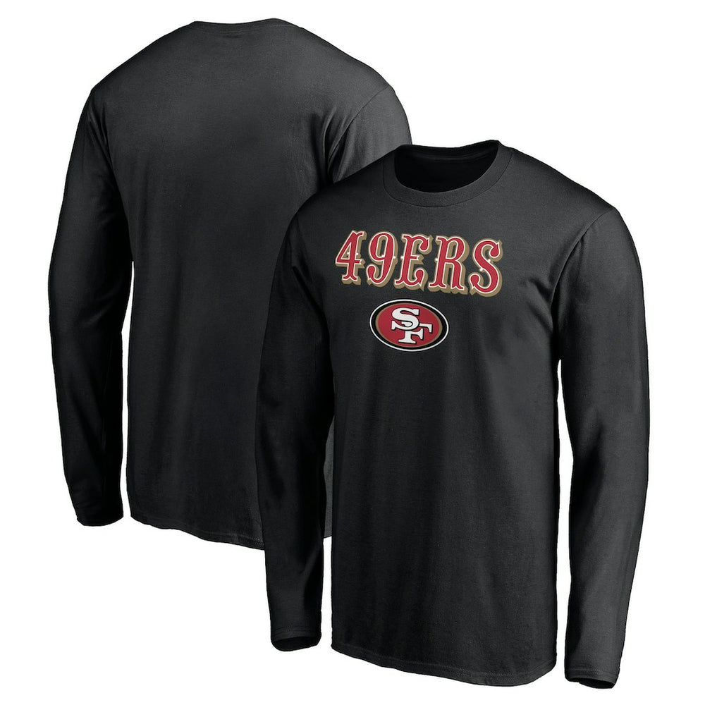 San Francisco 49ers Team Lockup Long Sleeve T-Shirt - Black - NFL