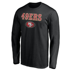 San Francisco 49ers Team Lockup Long Sleeve T-Shirt - Black - NFL