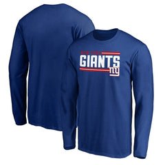 New York Giants On Side Stripe Long Sleeve T-Shirt - Royal - NFL