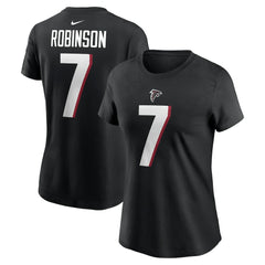 Bijan Robinson Atlanta Falcons Women's Player Name & Number T-Shirt - Black - Nike