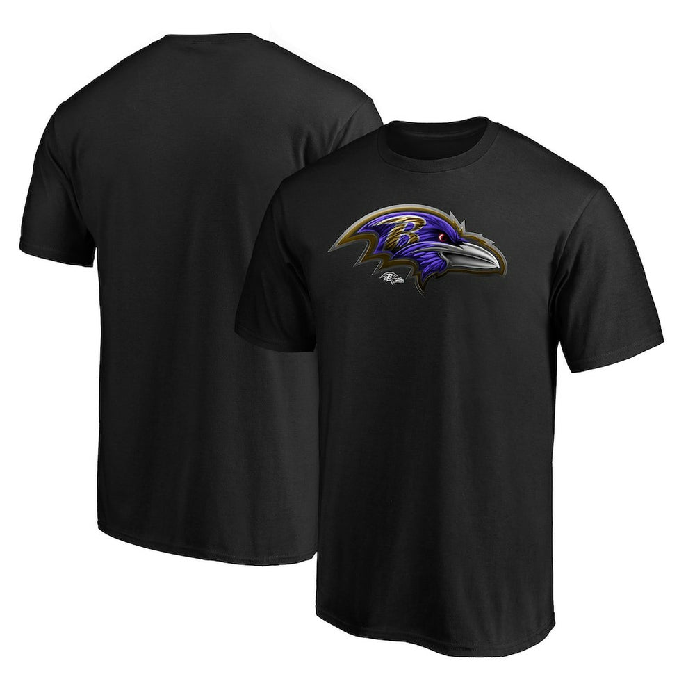 Baltimore Ravens Midnight Mascot Team Logo T-Shirt - Black - NFL
