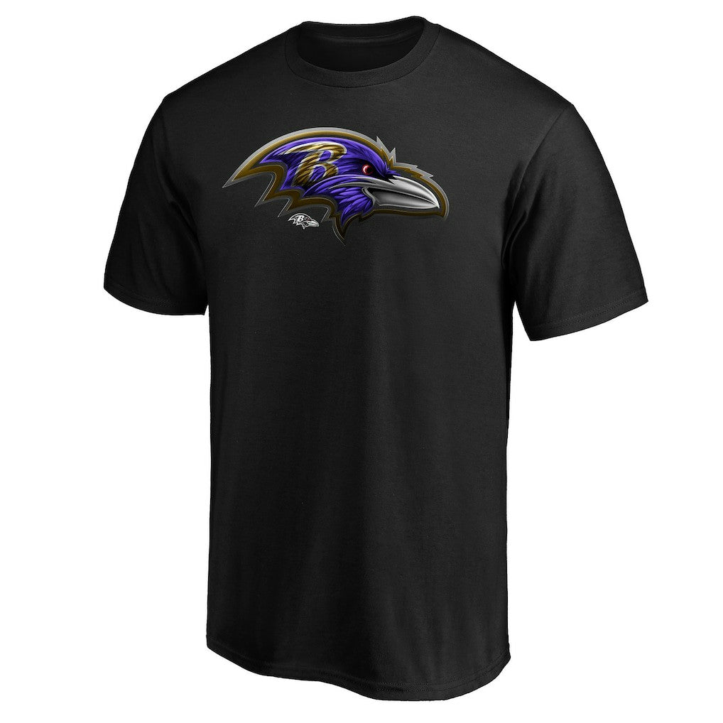 Baltimore Ravens Midnight Mascot Team Logo T-Shirt - Black - NFL