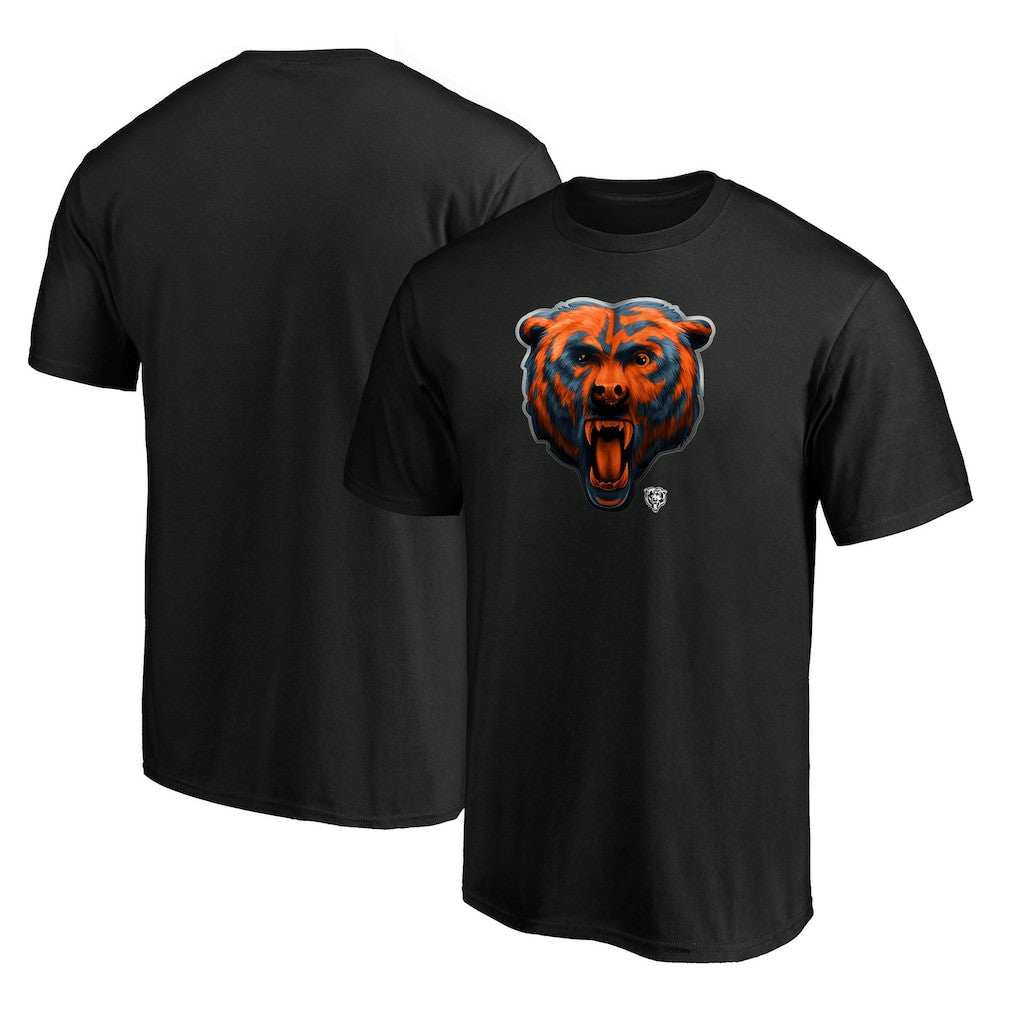 Chicago Bears Midnight Mascot Team Logo T-Shirt - Black - NFL