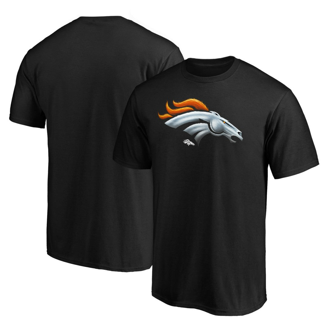 Denver Broncos Midnight Mascot Team Logo T-Shirt - Black - NFL