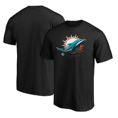 Miami Dolphins Midnight Mascot Team Logo T-Shirt - Black - NFL