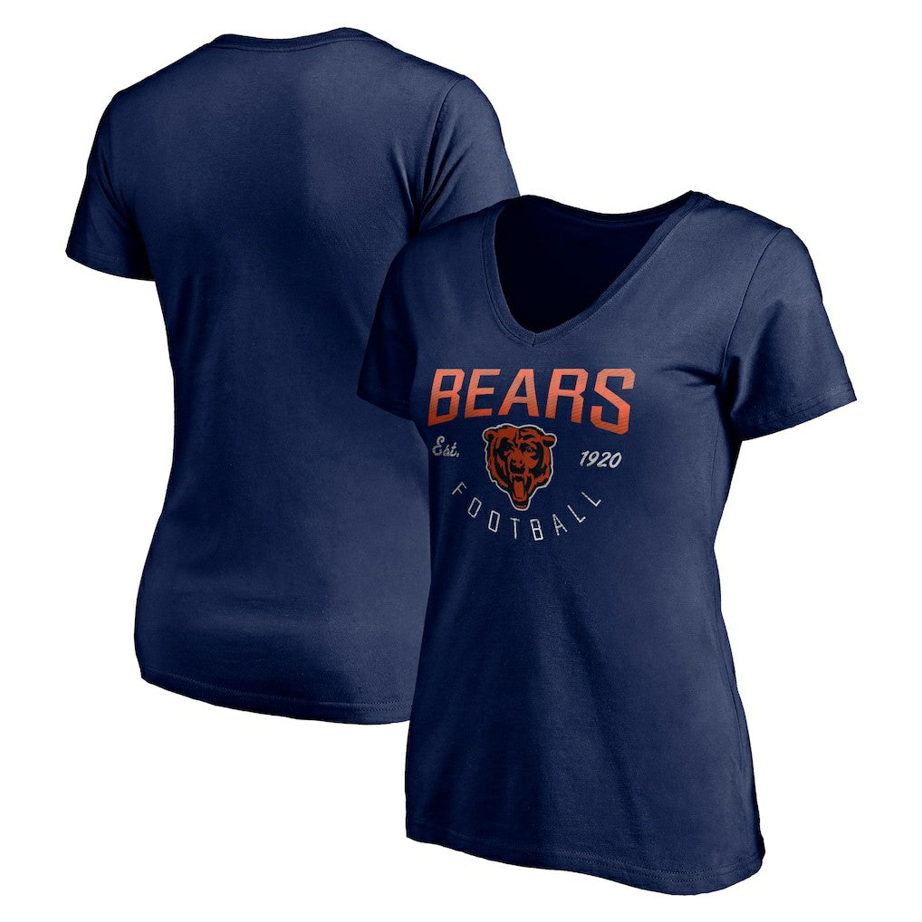 Chicago Bears Women's Live For It V-Neck T-Shirt - Navy - NFL