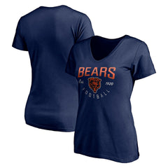Chicago Bears Women's Live For It V-Neck T-Shirt - Navy - NFL