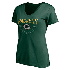 Green Bay Packers Women's Live For It V-Neck T-Shirt - Green - NFL