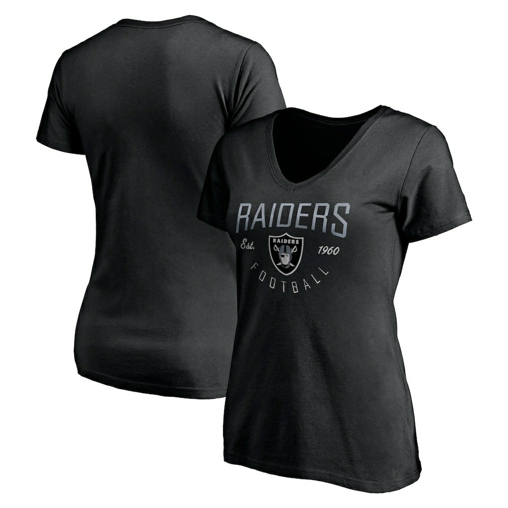 Las Vegas Raiders Women's Live For It V-Neck T-Shirt - Black - NFL
