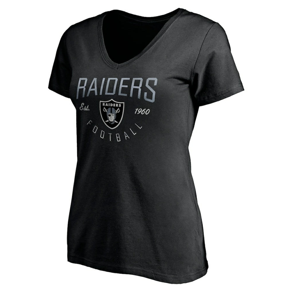 Las Vegas Raiders Women's Live For It V-Neck T-Shirt - Black - NFL