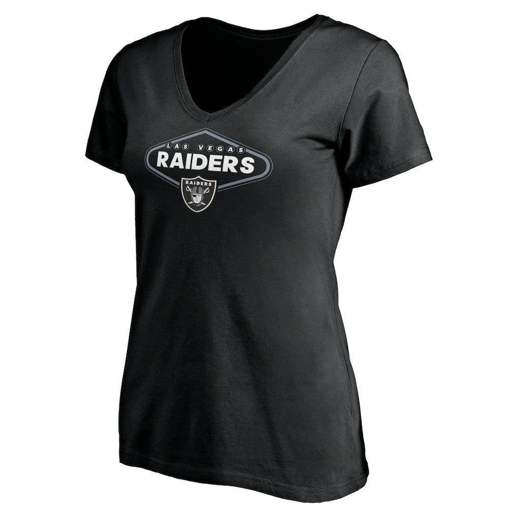 Las Vegas Raiders Women's Hometown Collection 1st Down V-Neck T-Shirt - Black - NFL