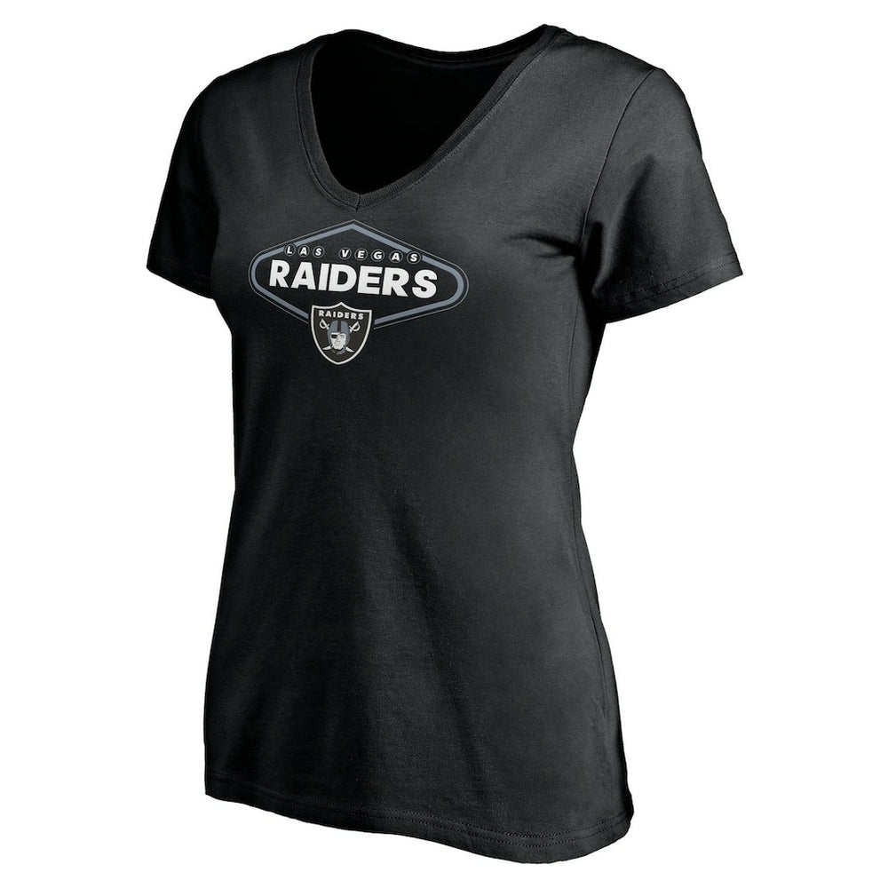 Las Vegas Raiders Women's Hometown Collection 1st Down V-Neck T-Shirt - Black - NFL