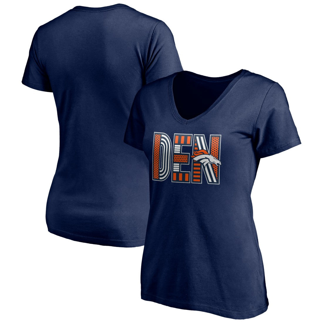 Denver Broncos Women's Hometown Collection V-Neck T-Shirt - Navy - NFL