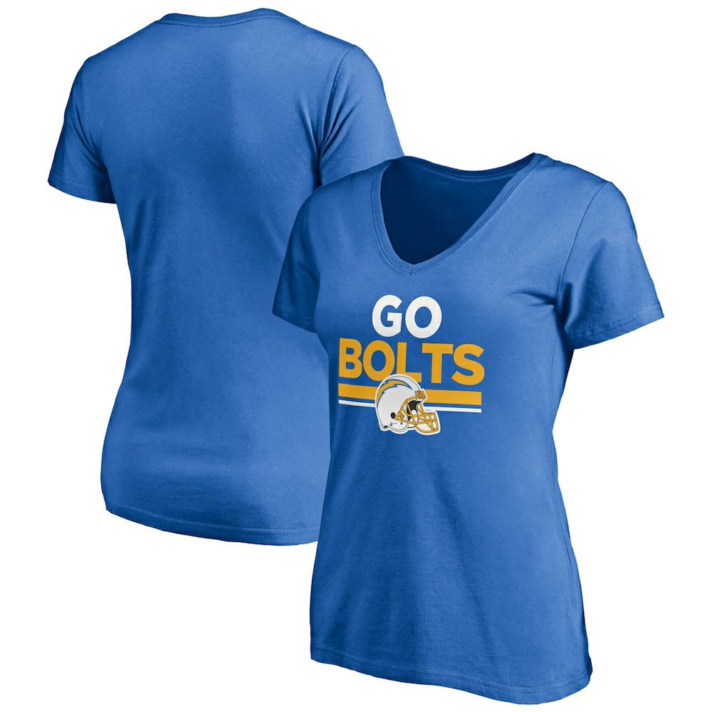 Los Angeles Chargers Women's Hometown Collection Go Bolts V-Neck T-Shirt - Powder Blue - NFL