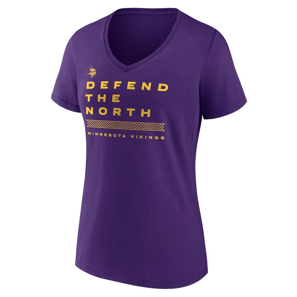 Minnesota Vikings Women's Hometown Collection Defend The North V-Neck T-Shirt - Purple - NFL
