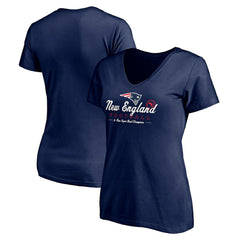 New England Patriots Women's Hometown Collection V-Neck T-Shirt - Navy - NFL